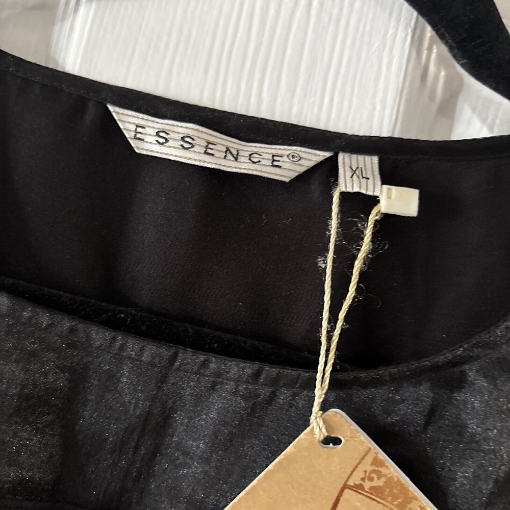 ESSENCE Satori Sheath Dress Black Sheer Mesh Embroidered Sleeveless XL - Picture 5 of 13